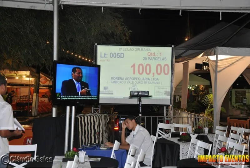 Projeção e TV em feira de negócios